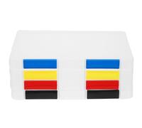 Abaodam Cajas de Archivos Transparentes A5 24x17x2cm, Juego 4 Piezas Colores Negro Azul Rojo Amarillo, Caja Organizadora de Archivos para Oficina, Escuela y Escritorio