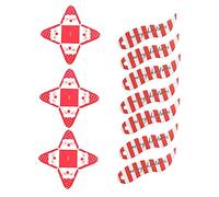 Abaodam Cajas De Dulces Navideñas Forma De Pirámide Cajas Patrón De Tiras Para Fiesta De Navidad Rojas De Obsequio Navideñas Para De Golosinas Para Fiestas