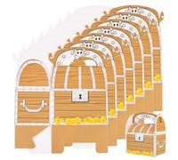 Abaodam Cajas de Obsequio de Papel Plegables para Dulces y Cupcakes 20 Unidades Diseño Cofre Pirata Asa Ideales para Fiestas Temáticas Halloween y Juegos de Rol de Aventuras