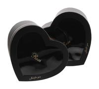 Abaodam Cajas de Obsequio Negras en Forma de Corazón para San Valentín, Papel, Diseño Ventana Transparente, Set de 2 Tamaños (1 Grande y 1 Pequeño), Caja Vacía DIY para Perfumes,