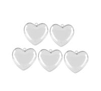 Abaodam Cajas de Obsequio Transparentes en Forma de Corazón 12 CM 5 Unidades Adornos de Plástico Rellenable para San Valentín Decoración para Fiestas y Manualidades