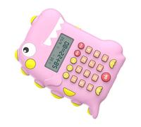 Abaodam Calculadora Pequeña de Plástico Forma de Dinosaurio, Máquina de Educación Temprana Rosa, Juguete Educativo Electrónico para Práctica Matemática y Lógica Infantil en Casa