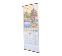 Abaodam Calendario Colgante de Pared 2027 Año Cabra Diseño Tradicional Chino en Papel, Fácil de Enrollar y Decoración para Salas de Estar y Teterías