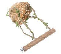 Abaodam Cámara para Aves con Columpio Juguete para Trepar y Percha De Seagrass Accesorios para Jaula De Periquitos y Tortolitos Espacio De Descanso Cómodo y Actividades Divertidas