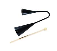 Abaodam Campana Agogo De Dos Tonos Negra Para Niños, Instrumento De Percusión Samba Con Palo De Madera, Juguete Musical Portátil Para Educación y Música Latina