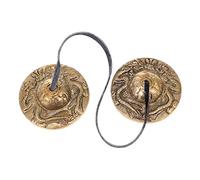 Abaodam Campana de Platillo de Latón Hecha a Mano, Pequeña, Doble Dragón, para Meditación y Ceremonia Budista, Instrumento de Percusión Tibetano para Yoga y Práctica Espiritual