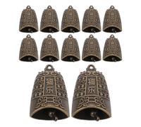 Abaodam Campanas Decorativas Doradas Antiguas de Cobre 16 Piezas, Mini Colgantes para Manualidades y Joyería, Campanas de Viento para Decoración Feng Shui y Ambiente Zen Hogar