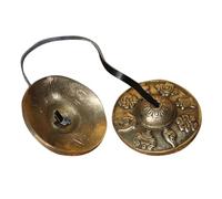 Abaodam Campanas Portátiles de Cobre de Platillos Nepaleses Instrumentos de Percusión Religiosos Sonido Agradable Dorados para Meditación y Yoga para Prácticas de Mindfulness