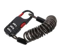 Abaodam Candado de Combinación Antirrobo para Bicicleta y Scooter Bloqueo de Cable para Casco y Motocicletas Portátil y Resistente Multifuncional Color Negro