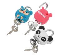 Abaodam Candado de Seguridad para Diario con Diseño de Búho y Panda, Mini Candado Metálico y Silicona, Ligero y Portátil, Pack de 3 para Uso Diario y Mochila Color Color Aleatorio