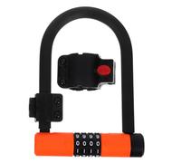Abaodam Candado U para Bicicleta de Montaña y Eléctrica Combinación Reiniciable de 4 Dígitos Resistente a Impactos Plegable y Ligero Color Naranja y Negro Soporte y Anclaje para Uso