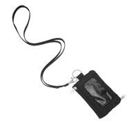 Abaodam Cartera Mini con Bloqueo RFID para Tarjetas, Tamaño 12 X 7,6 X 1,5 Cm, Color Negro, con Ventana para Identificación y Cordón, Monedero Delgado Adecuado para Viaje y Uso Diario