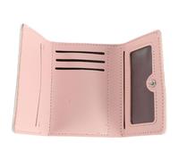 Abaodam Cartera Pequeña Triple de PU Negra con Lazo de Lunares, 5 Ranuras para Tarjetas, 1 Ventana de Identificación y Compartimento para Billetes, Monedero Compacto para Uso Diario