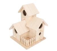 Abaodam Casa Colgante para Pájaros de Madera Khaki, Nido Decorativo | Cría y Alimentación, Refugio Seguro para Construir Nido, Decoración para Tiendas y Patio