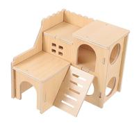 Abaodam Casa de Hámster de Madera de Dos Refugio para Mascotas Pequeñas Juguete para Hámster y Chinchilla para Jaulas y Accesorios de Juguete Privado y Cómodo