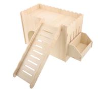 Abaodam Casa de Madera para Cobayas y Hámsters Diseño Hueco, Fácil Limpieza y Entrada Baja para Múltiples Hábitats de Animales Pequeños