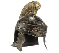 Abaodam Casco Soldado Romano Hombre Dorado para Cosplay Accesorio de Disfraz Medieval Vintage Casco Plástico Decorativo para Fiestas Halloween y Carnaval Sombrero de Soldado Adulto