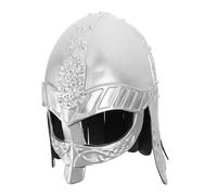 Abaodam Casco Vikingo Medieval Plateado para Disfraz de Guerrero Adulto, Casco de Caballero Histórico para Cosplay, Halloween y Fiestas Temáticas, Accesorio Ligero y Cómodo para Hombres