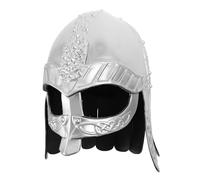 Abaodam Casco Vikingo Plateado para Cosplay Medieval, Accesorio Vikingo para Hombre, Casco de Disfraz de Guerrero Histórico Correa Ajustable, Adecuado para Halloween, Festivales y Juegos
