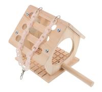 Abaodam Casita Pájaros Exterior Madera Natural Resistente al Clima con Columpio para Loros Nido Espacioso para Agapornis Periquitos y Ninfas Suspensión Segura para Jardín