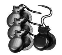 Abaodam Castañuelas de Madera Negras 4 Piezas (2 Pares) Instrumentos de Percusión para Principiantes, Pequeños Instrumentos Musicales para Flamenco y Educación Musical