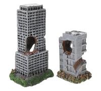 Abaodam Castillo de Resina para Pecera 2 Piezas Decoración de Ruinas Antiguas Realista para Acuarios Escondite para Peces y Camarones Bloques Decorativos para Paisajismo Acuático