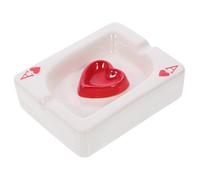 Abaodam Cenicero de Cerámica Creativo Diseño Póker Rojo y Negro, Adorno de Escritorio Base Plana para Hogar y Oficina, Accesorio Decorativo Funcional y Moderno Estilo Varios Estilos