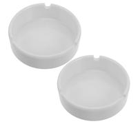 Abaodam Cenicero para Fumar Resistente a Caídas, 2 Piezas de Melamina de Color Claro, Tamaño Profundo y Redondo, Apto para Uso en Oficina, Restaurante y Hogar, Ceniceros para Ceniza