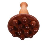 Abaodam Cepillo Masajeador de Madera de Sándalo 12 Dientes para Masaje Abdominal y Corporal, Herramienta Manual de Acupresión y Rodillo de Presión, Adecuado para Cuidado del Cuero