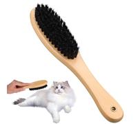 Abaodam Cepillo para Gatos de Interior Mango Largo de Madera Natural y Cerdas de Pelo de Cerda Negro, Cepillo Quitapelos de Gato Limpiar Ropa y Zapatos, Herramienta Multifuncional