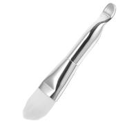 Abaodam Cepillo para Mascarilla Facial de Doble Punta Cuchara para Crema, Cerdas Suaves de Nylon y Mango de Aluminio, Compacto para Uso en Casa y Viajes