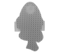Abaodam Cepillo Rascador para Gatos con Forma de Pez Gris, Herramienta de Aseo para Mascotas con Cerdas Suaves, Masajeador de Esquinas para Gatos de Interior, Accesorio Compacto para Juego