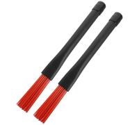 Abaodam Cepillos para Batería de Nylon Ajustables Antideslizantes, Par de Escobillas Rojas para Percusión, Accesorios para Instrumentos Musicales, Ideales para Batería y Jazz, 1 Par