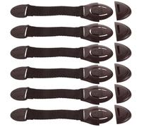 Abaodam Cerraduras de Seguridad para 12 Piezas, Pestillos de Tela Ajustables Color Café Diseño de Corazón, Bloqueo para Cajones, Puertas, Ventanas de Inodoro, Protección Infantil Segura