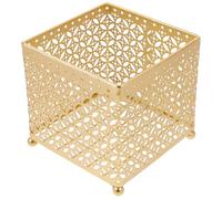 Abaodam Cesta de Metal Dorada para Almacenamiento Multifuncional Resistencia al Desgaste, Organizador Decorativo para Escritorio Adecuado para Oficina y Estudiantes