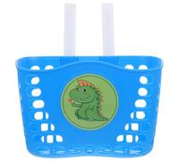 Abaodam Cesta para Bicicleta Infantil de Plástico PP Resistente y Anticaídas Tamaño Mediano en Azul Claro con Pegatina de Dinosaurio Accesorio para Patinete y Almacenamiento Seguro