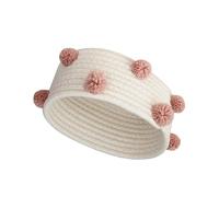 Abaodam Cesta Tejida de Algodón para Almacenamiento de Maquillaje, Organizador Rosa para Tocador, Ahorro de Espacio y Decoración para Vestidor