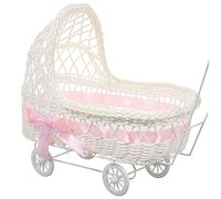 Abaodam Cesta tejida mini carro de muñecas dulce cestas almacenaje cesta almacenaje coche bebe juguete bebe cesta de embalaje de cesta de favores de la ducha del bebé páginas rosa
