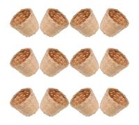 Abaodam Cestas de Bambú Tejidas a Mano Miniatura 12 Pcs, Tamaño Pequeño, para Almacenamiento y Decoración de Escritorio, Organizador Versátil para Suculentas y Flores Artificiales, Estilo