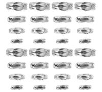 Abaodam Cierres Conectores de Cadena de Bolas Cuentas de Metal Plateado, Kit 800 Piezas (1,5 Mm, 2 Mm, 2,4 Mm y 3,2 Mm) para Fabricación de Joyas y Reparación de Pulseras y Collares