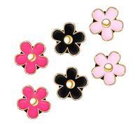 Abaodam Clip Ambientador para Coche Diseño de Flores de Aleación, 6 Piezas, Decoración para Ventilación de Aire, Accesorio Seguro y Elegante para Interiores