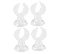 Abaodam Clip De Ventosa para Pecera y Abrazadera para Tubo De Alimentación, Plástico Duradero, Tamaño Interior 17,6 Mm, Color Blanco, 4 Piezas, Soporte Fijo para Mangueras De Acuario