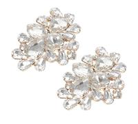 Abaodam Clips de Cristal Dorados para Zapatos de Mujer Broches Desmontables Gemas de Imitación Accesorios para Decoración de Calzado Bodas y Eventos Obsequios Par de 2 Unidades