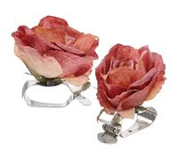 Abaodam Clips Decorativos para Cortinas Motivos, Set de 2 Piezas en Rojo Rosa, Abrazaderas de Plástico y Metal Hogar y Oficina