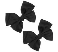 Abaodam Clips para Zapatos Lazo Negro Par de Hebillas Extraíbles para Tacones Accesorio Decorativo para Bodas y Fiestas Clip Pequeño y Elegante para Mujer Material de Tela y Acero