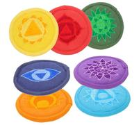 Abaodam Cojín Bordado para Cuenco 7 Piezas, Almohadilla Ligera para Cuenco de Oración y Tapete para Prácticas de Yoga y Meditación Varios estilos