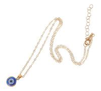 Abaodam Colgante Amuleto de Mal de Ojo Azul Borde Dorado, Collar Turco de Protección para Mujer, Gargantilla Ojo Malvado de Cadena para Cuello, Accesorio de Joyería de 1 Unidad para