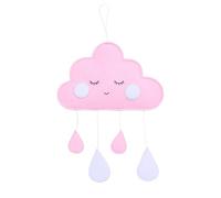 Abaodam Colgante de Fieltro Nube y Gota de Lluvia Rosa y Blanco Adorno Colgante Estilo Nórdico para Decoración de Dormitorio Infantil Fiestas y Eventos Creativos