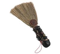 Abaodam Colgante Mini Escoba de Bruja de Cristal Natural de 6 Pulgadas Amuleto Espiritual de Cuarzo Negro para Decoración Feng Shui Suministros para Altar y Rituales de Halloween