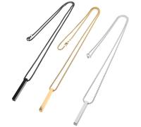 Abaodam Collar Colgante de Barra 3 Piezas Acero Inoxidable Colores Acero Negro y Dorado Cadenas de Cuello para Hombre y Mujer Estilo Hip Hop Accesorio Moderno para Uso Diario